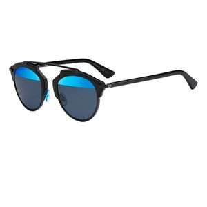 DIOR SoReal Sunglasses! Black and blue mirror!